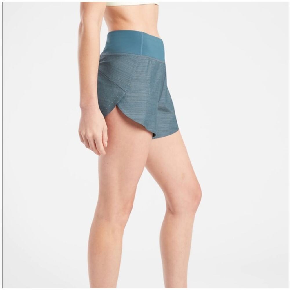 Athleta Run With It 3.5" Textured Shorts M Blue Running - Picture 3 of 8